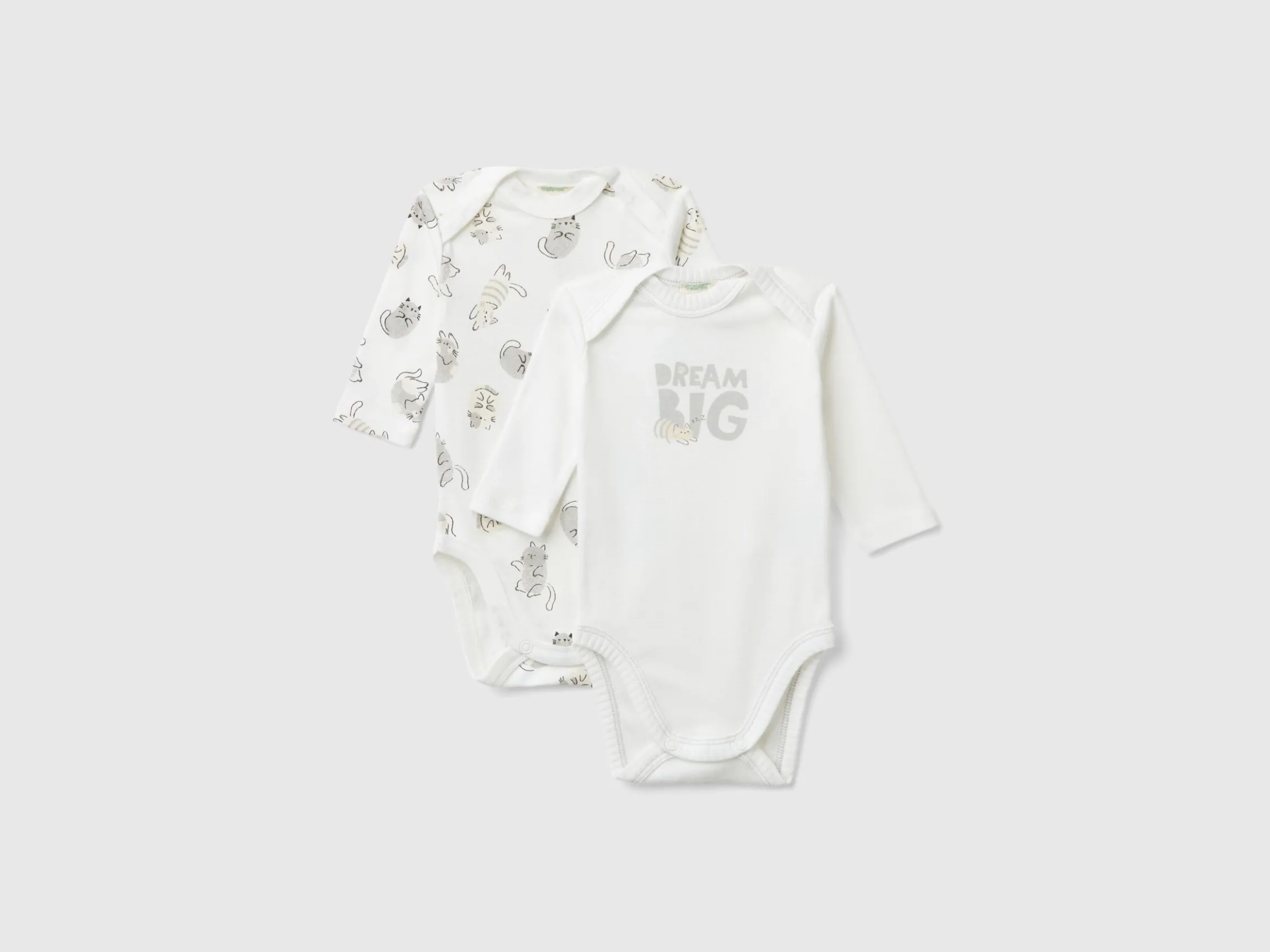 Two long sleeve bodysuits in organic cotton