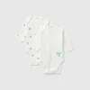 Two long sleeve bodysuits in organic cotton