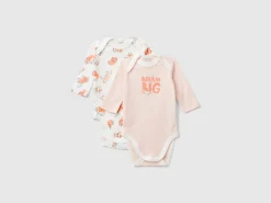 Two long sleeve bodysuits in organic cotton