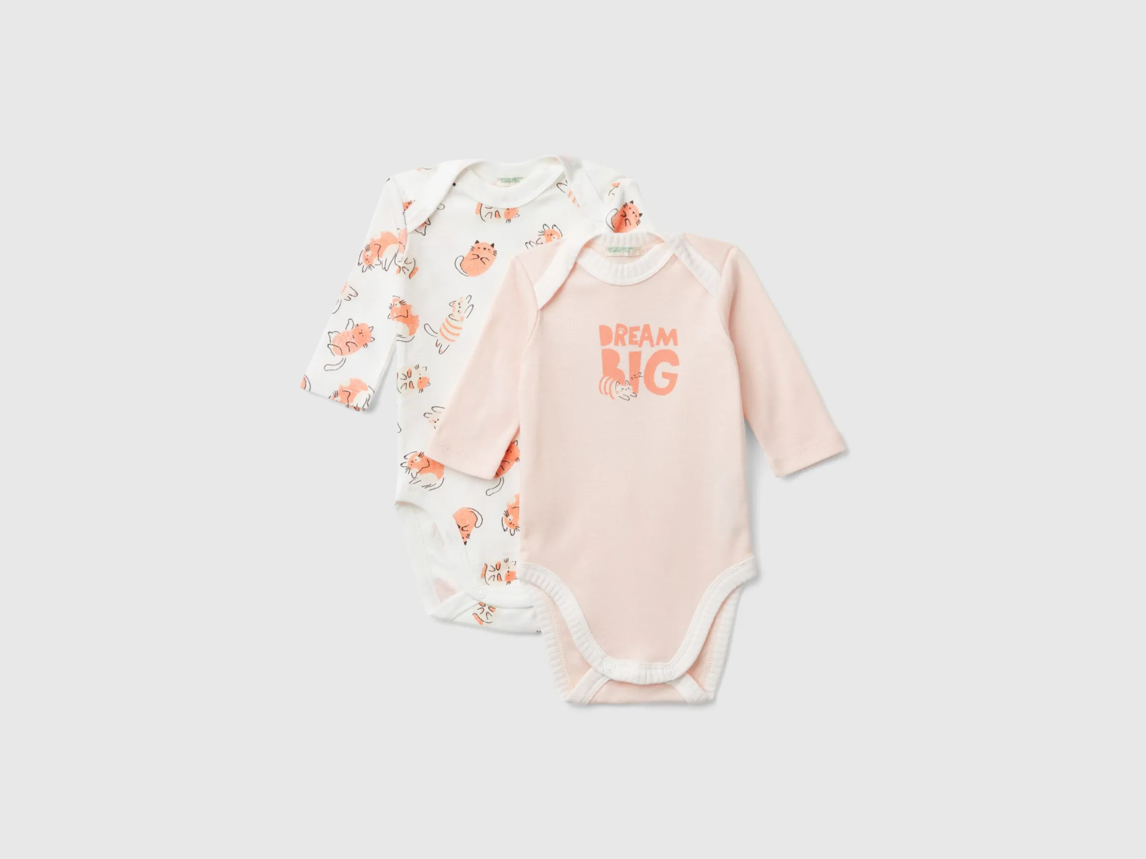 Two long sleeve bodysuits in organic cotton