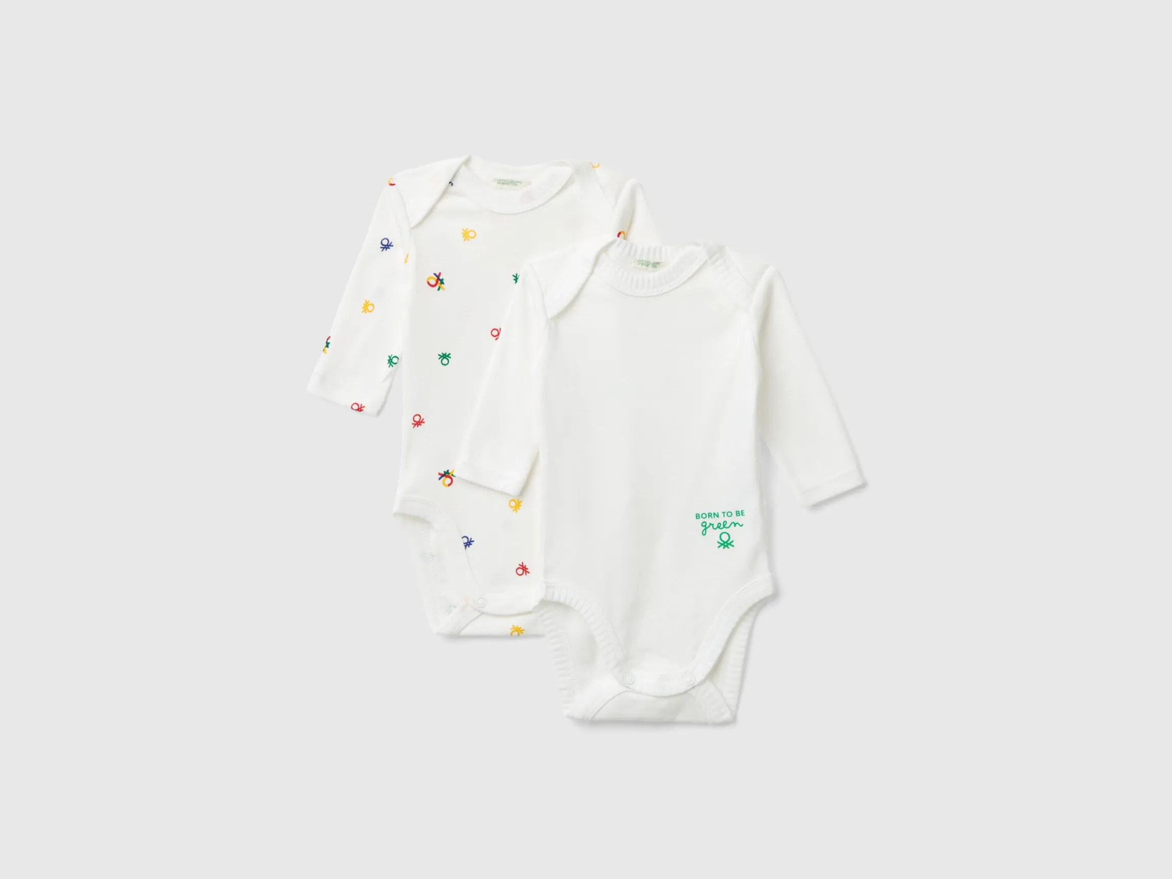 Two long sleeve bodysuits in organic cotton