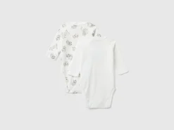 Two long sleeve bodysuits in organic cotton
