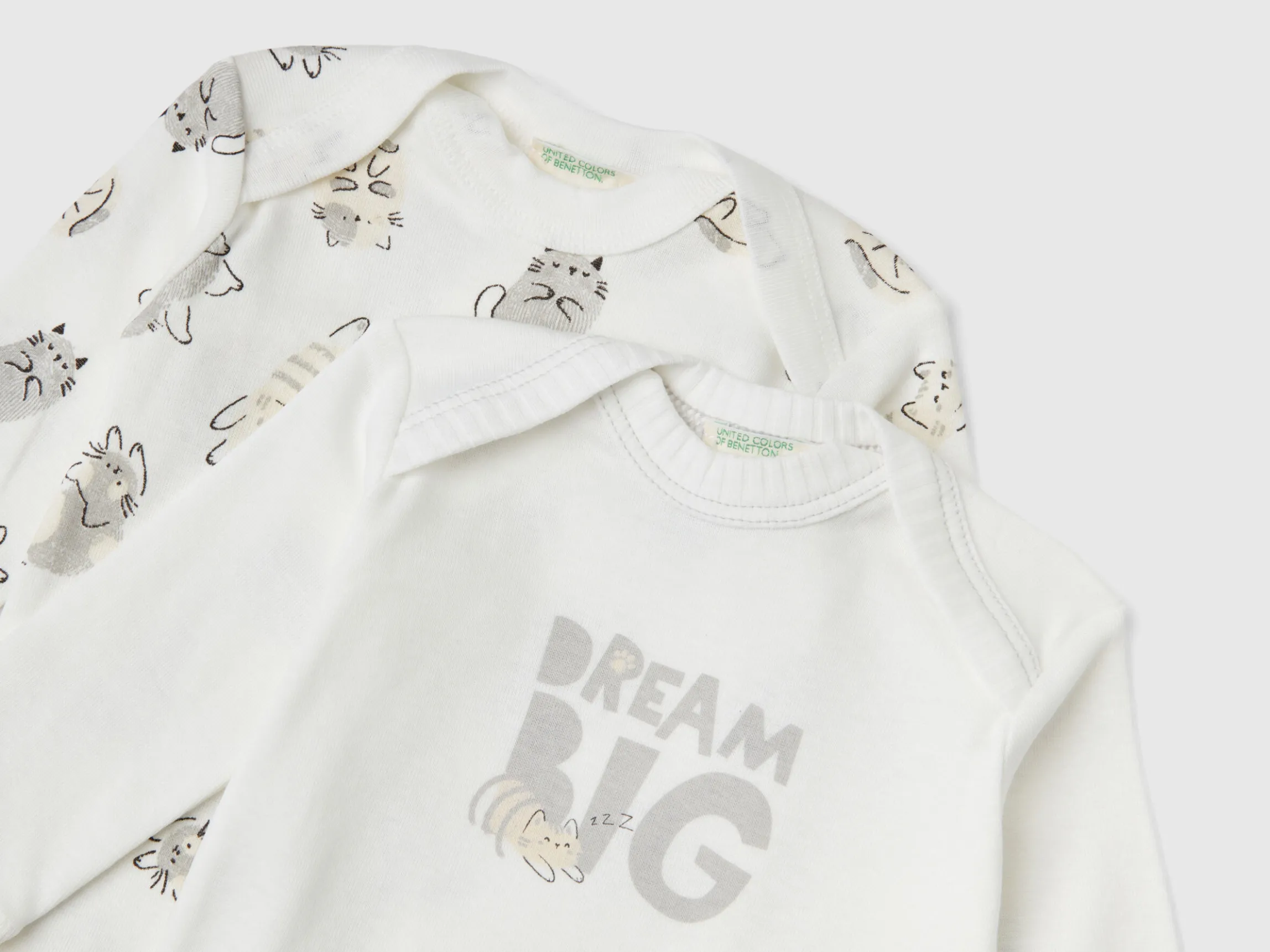 Two long sleeve bodysuits in organic cotton