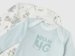 Two long sleeve bodysuits in organic cotton