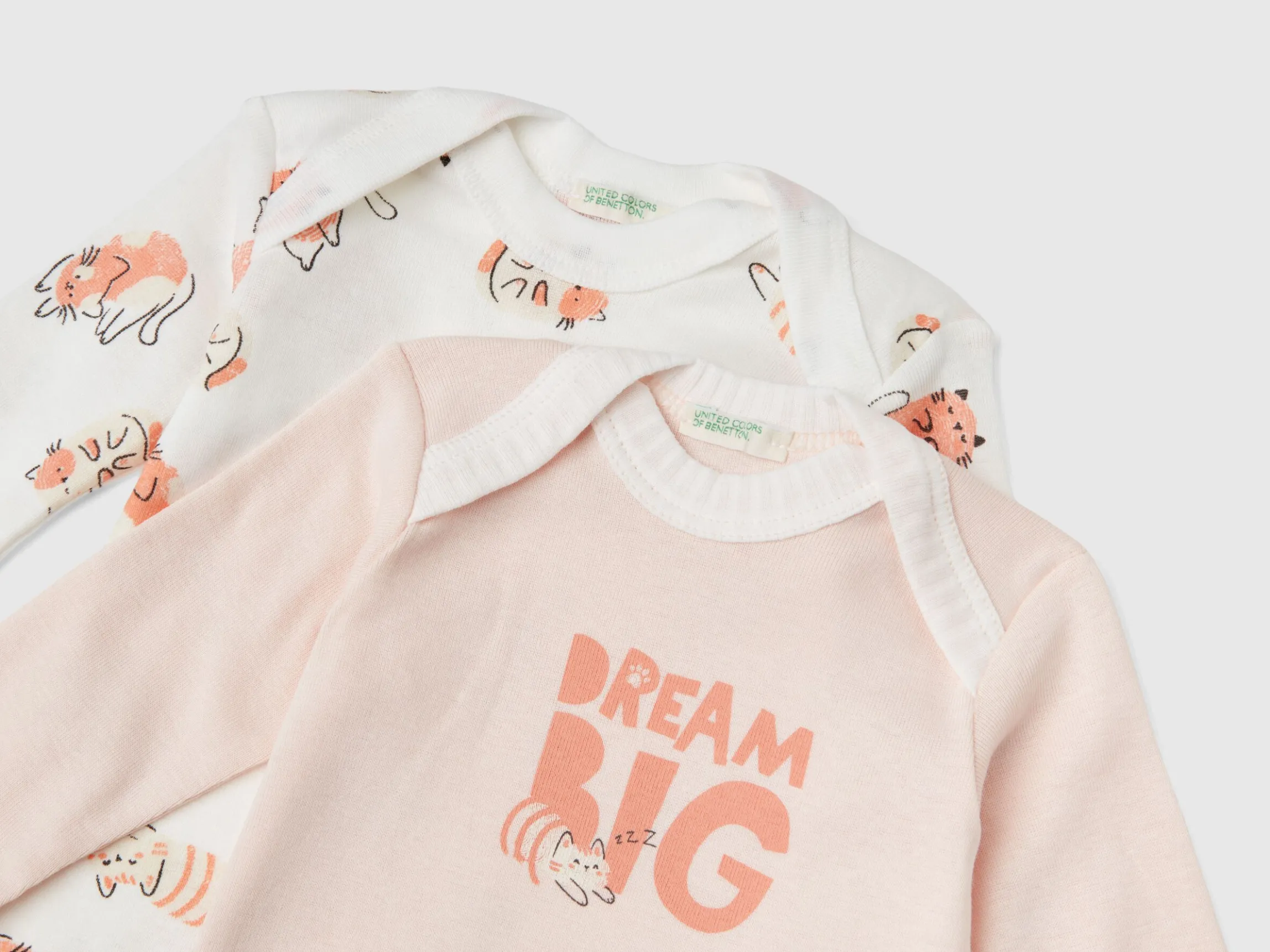 Two long sleeve bodysuits in organic cotton