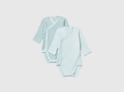 Two long sleeve ribbed bodysuits