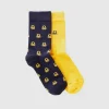 Two pairs of long socks with logos