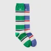 Two pairs of multicolor striped socks