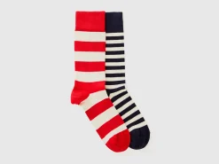 Two pairs of striped socks