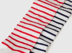 Two pairs of two-tone striped socks
