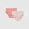 Two pairs of underwear in stretch organic cotton blend