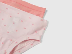 Two pairs of underwear in stretch organic cotton blend