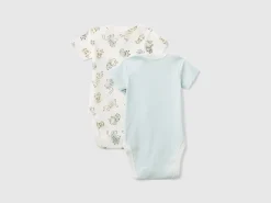 Two short sleeve bodysuits in organic cotton