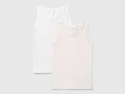Two tank tops in stretch cotton