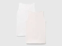 Two tank tops in stretch cotton
