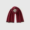 Two-tone scarf with fringe