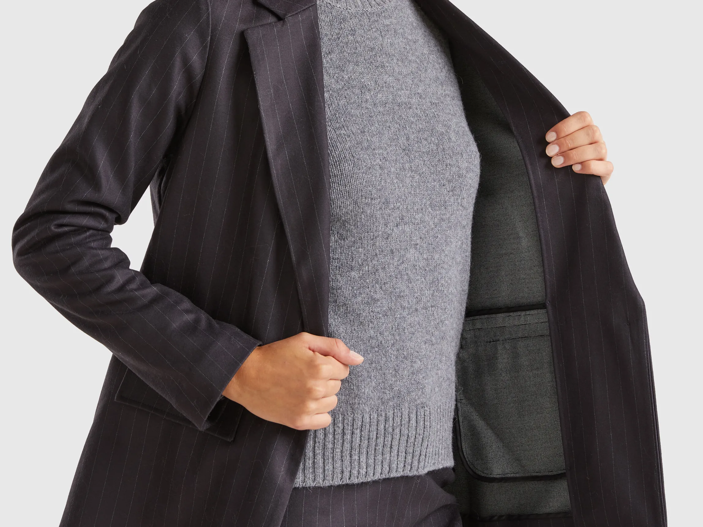 Unlined pinstriped blazer