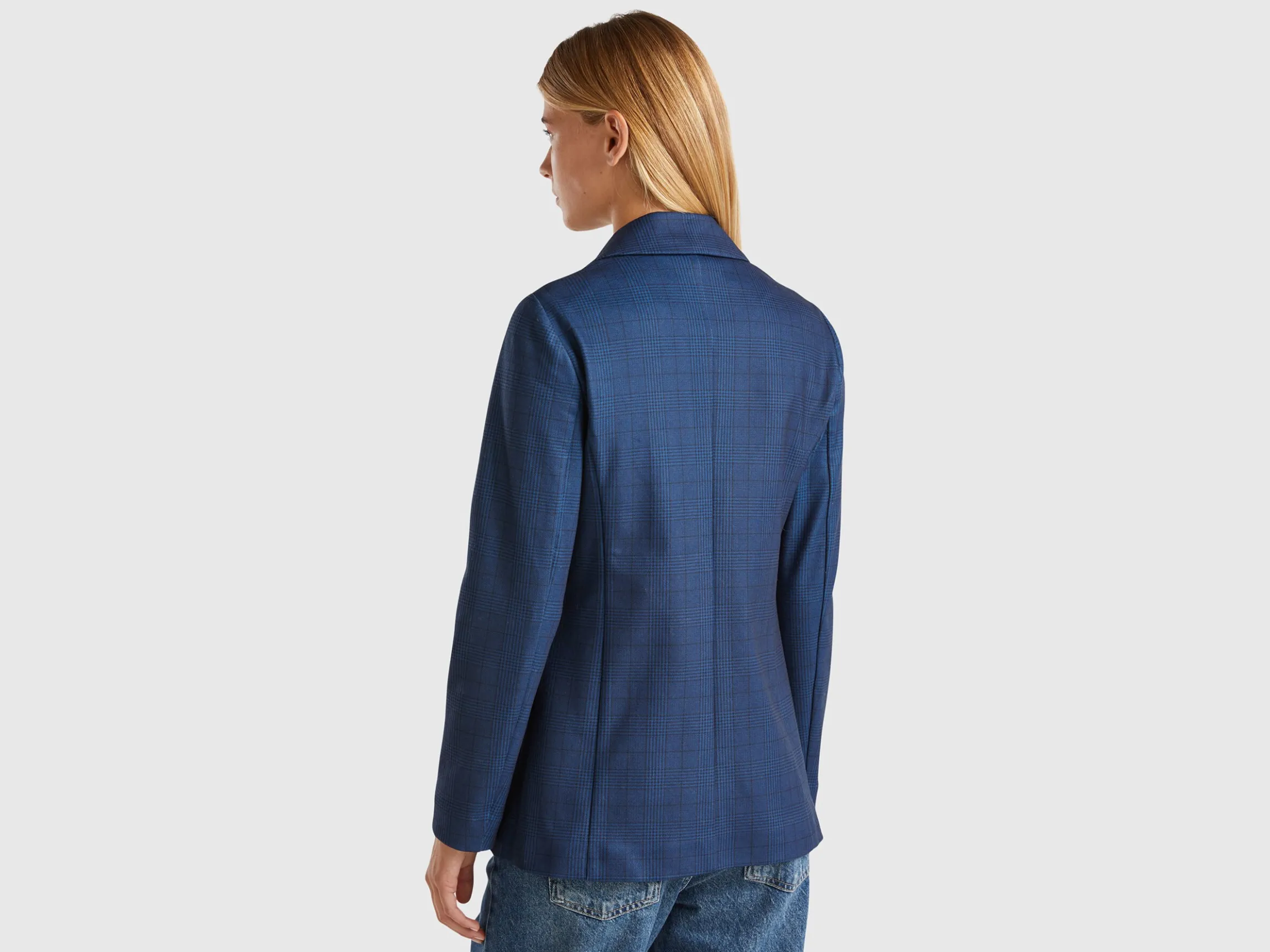 Unlined tartan blazer