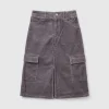 Velvet cargo skirt