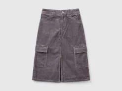 Velvet cargo skirt