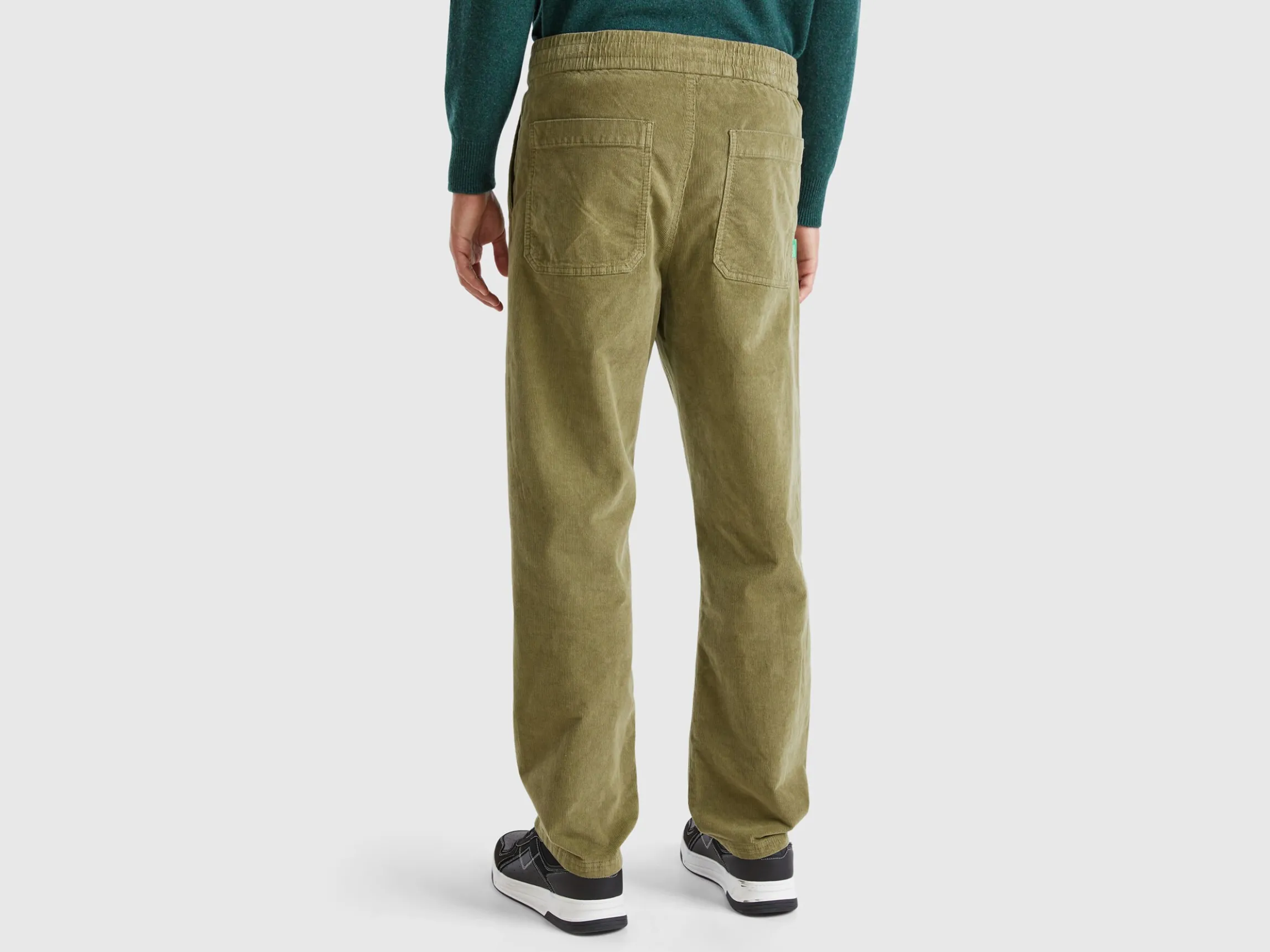 Velvet joggers with drawstring