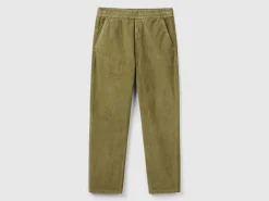 Velvet joggers with drawstring