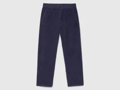 Velvet joggers with drawstring