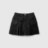 Velvet mini skirt with pockets