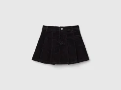 Velvet pleated mini skirt