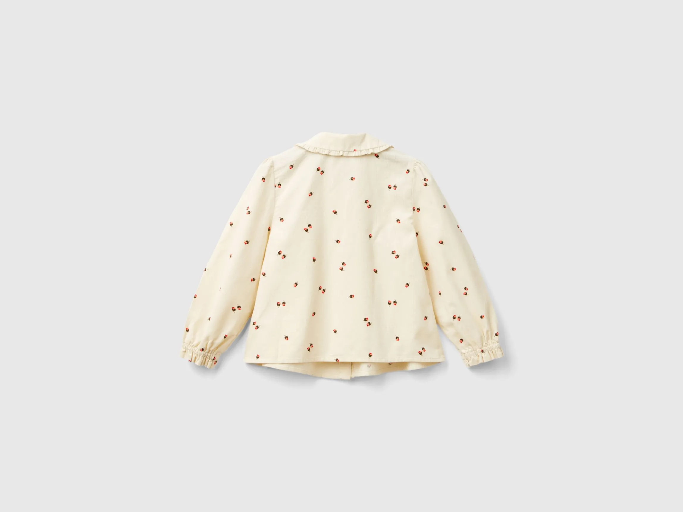 Velvet shirt with rose print
