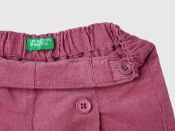 Velvet trousers with buttons