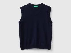 Vest in cashmere and wool blend