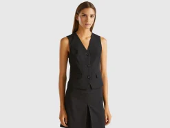Vest in stretch viscose blend