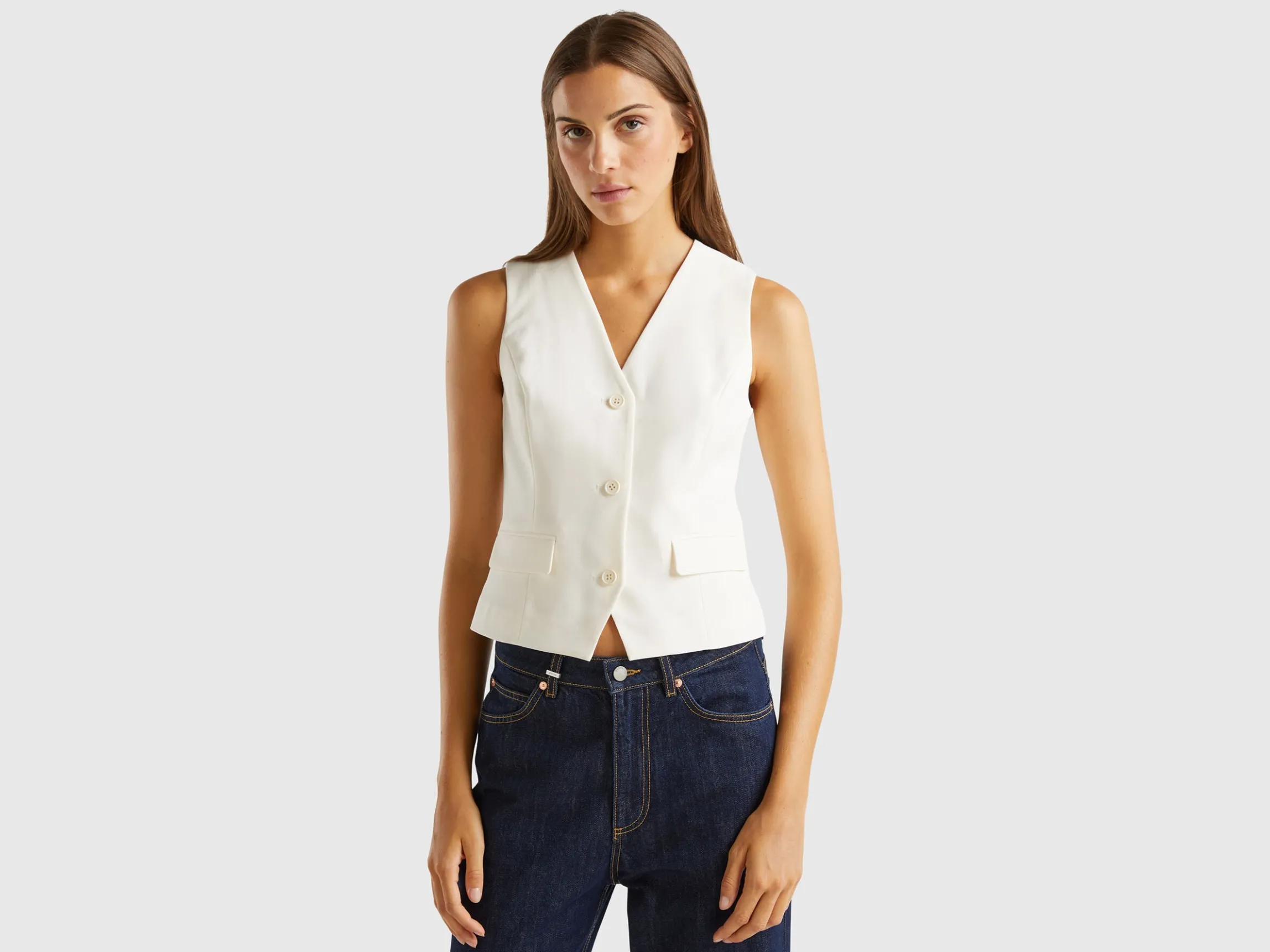 Vest in stretch viscose blend