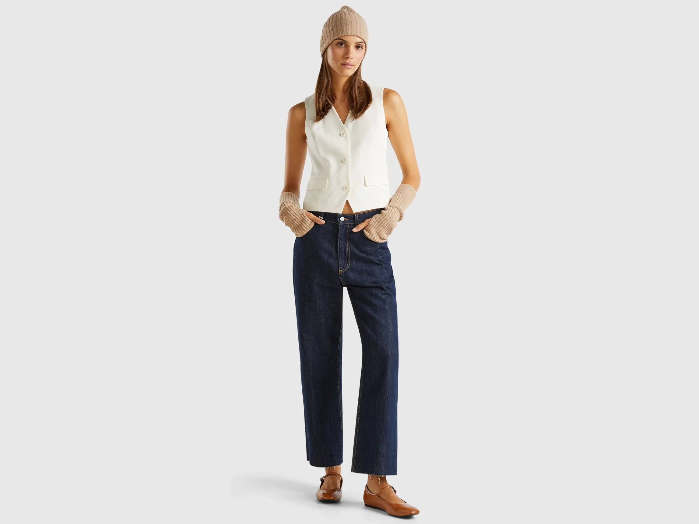 Vest in stretch viscose blend