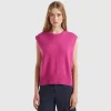 Vest in wool and viscose blend