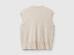 Vest in wool and viscose blend