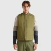 Vest with checked lining