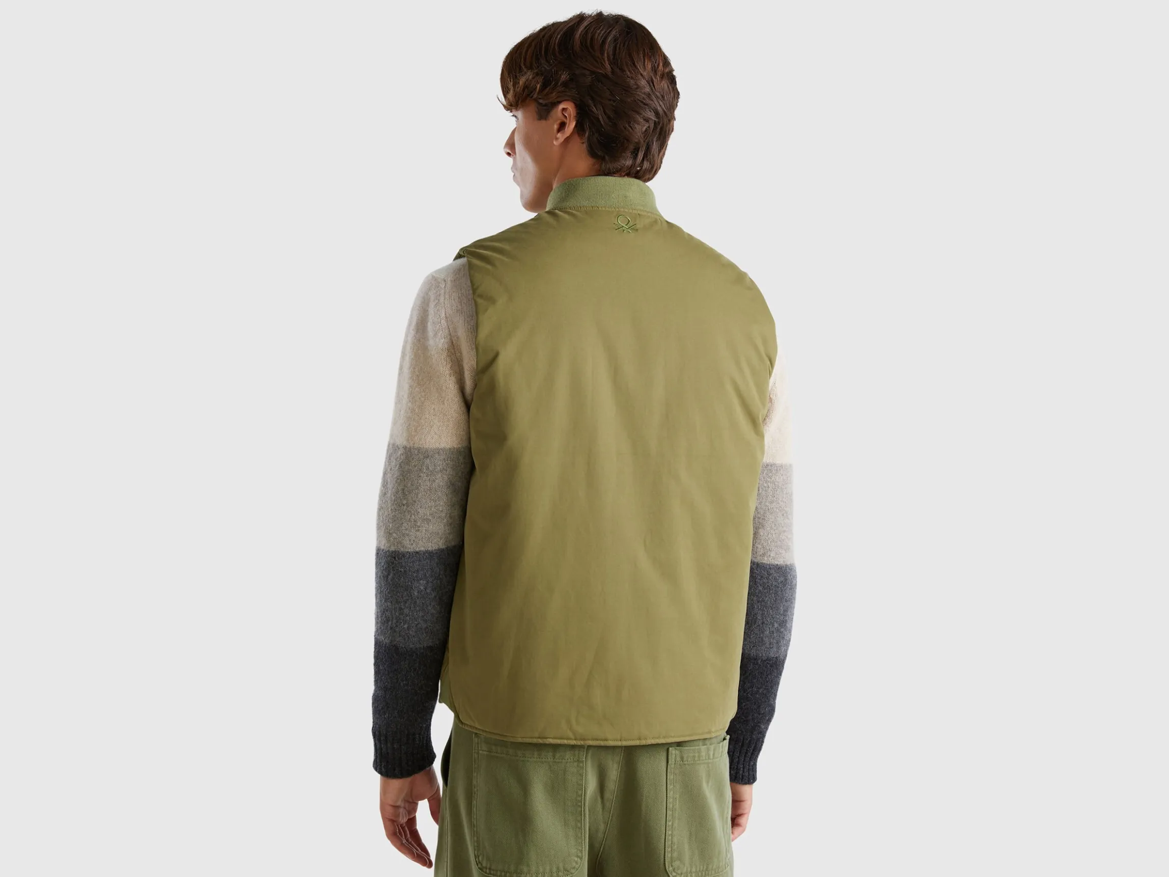 Vest with checked lining