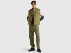 Vest with checked lining