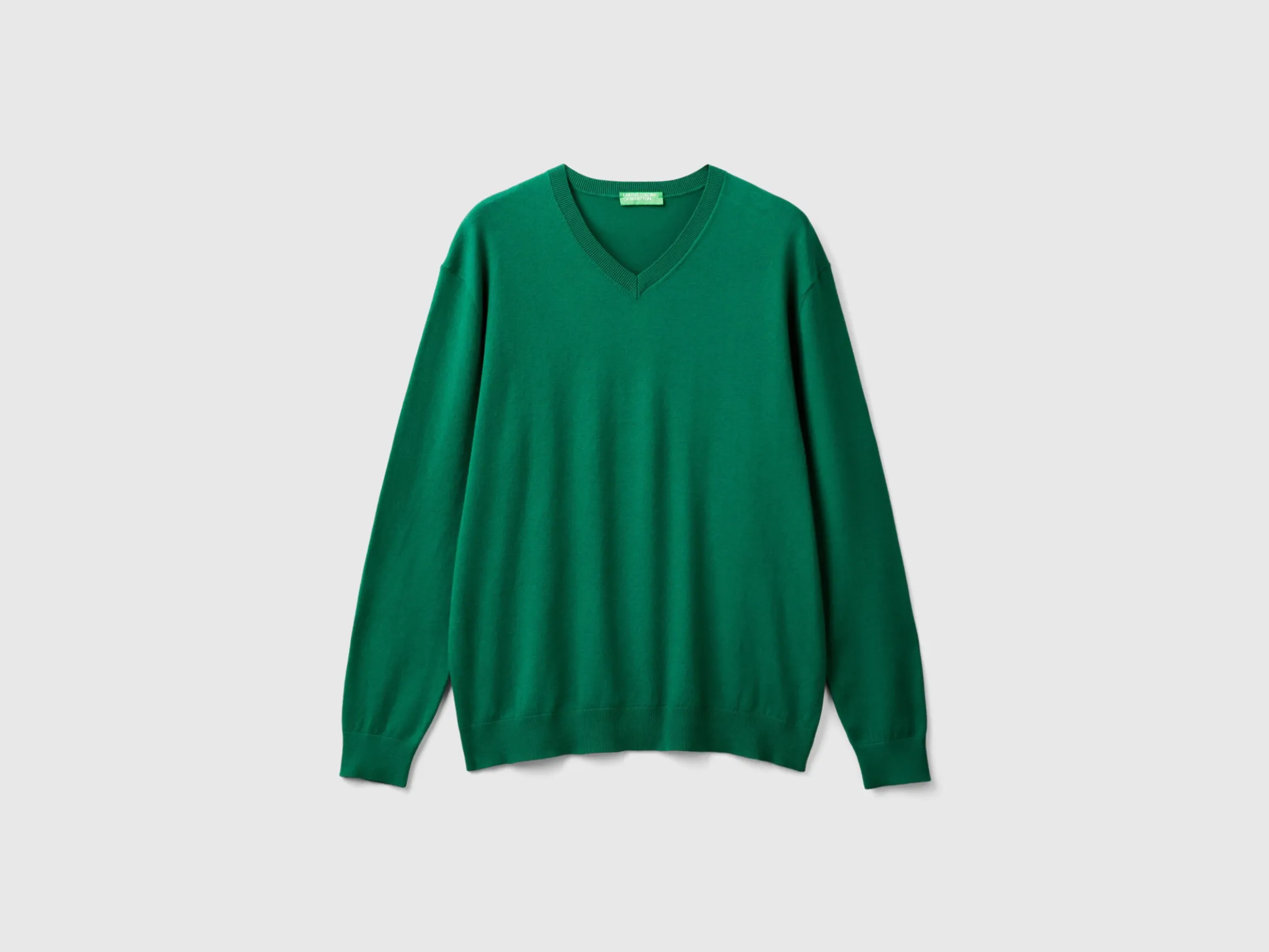V-neck sweater in lightweight cotton blend
