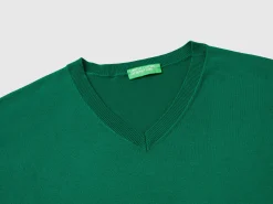 V-neck sweater in lightweight cotton blend