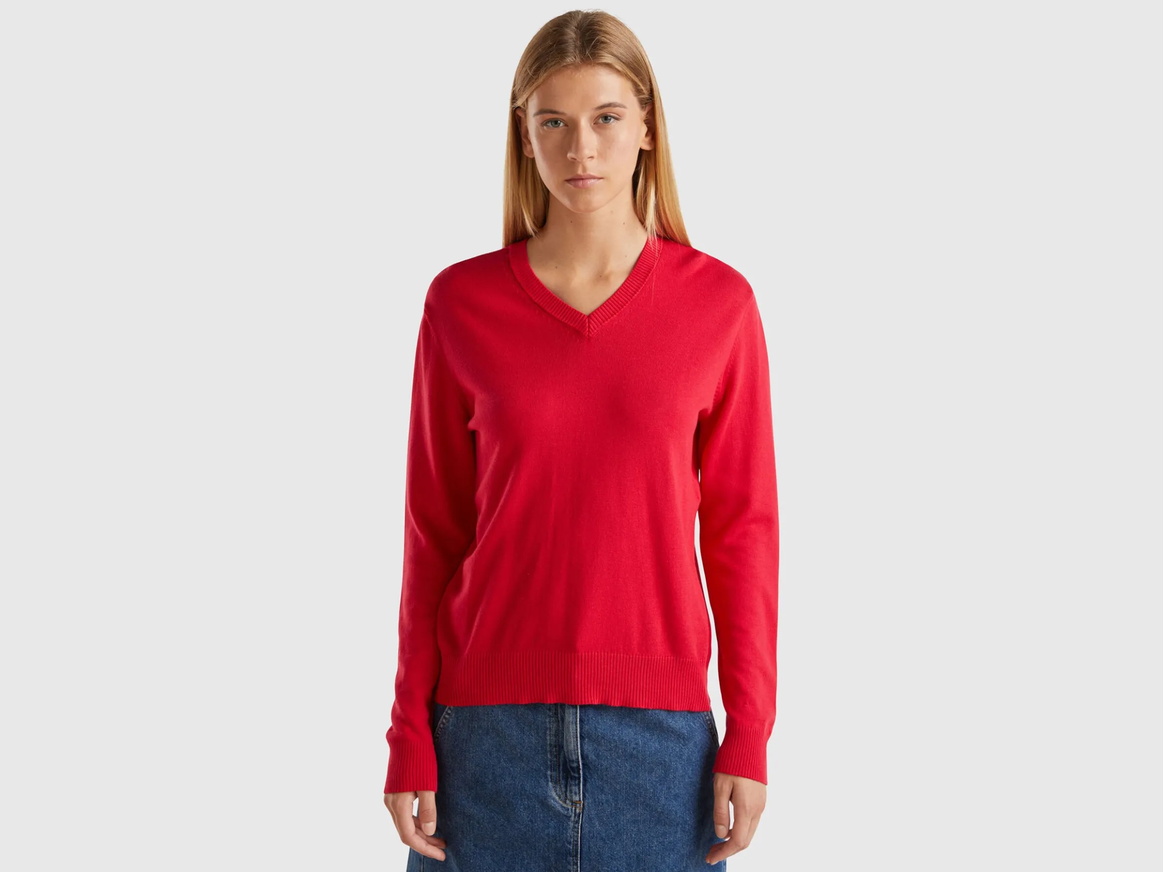 V-neck sweater in Modal® blend