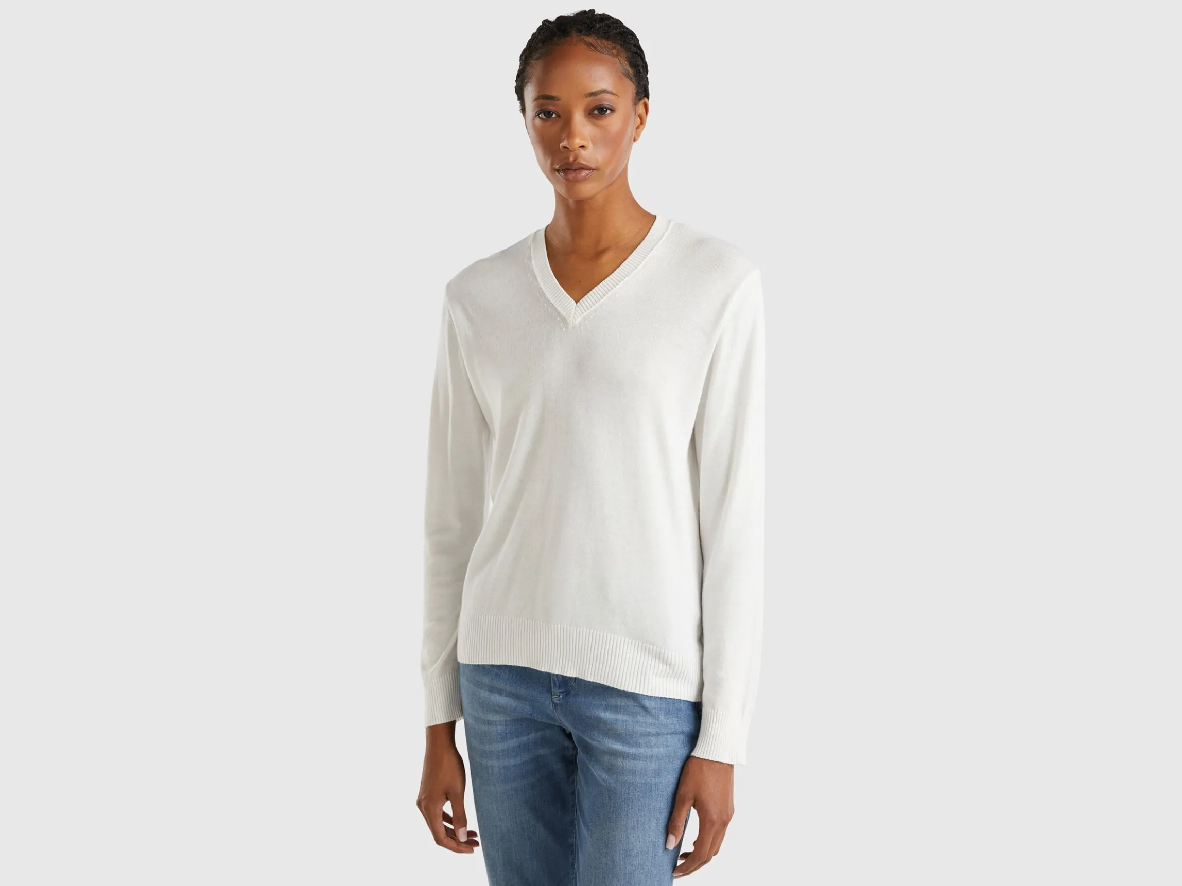 V-neck sweater in Modal® blend