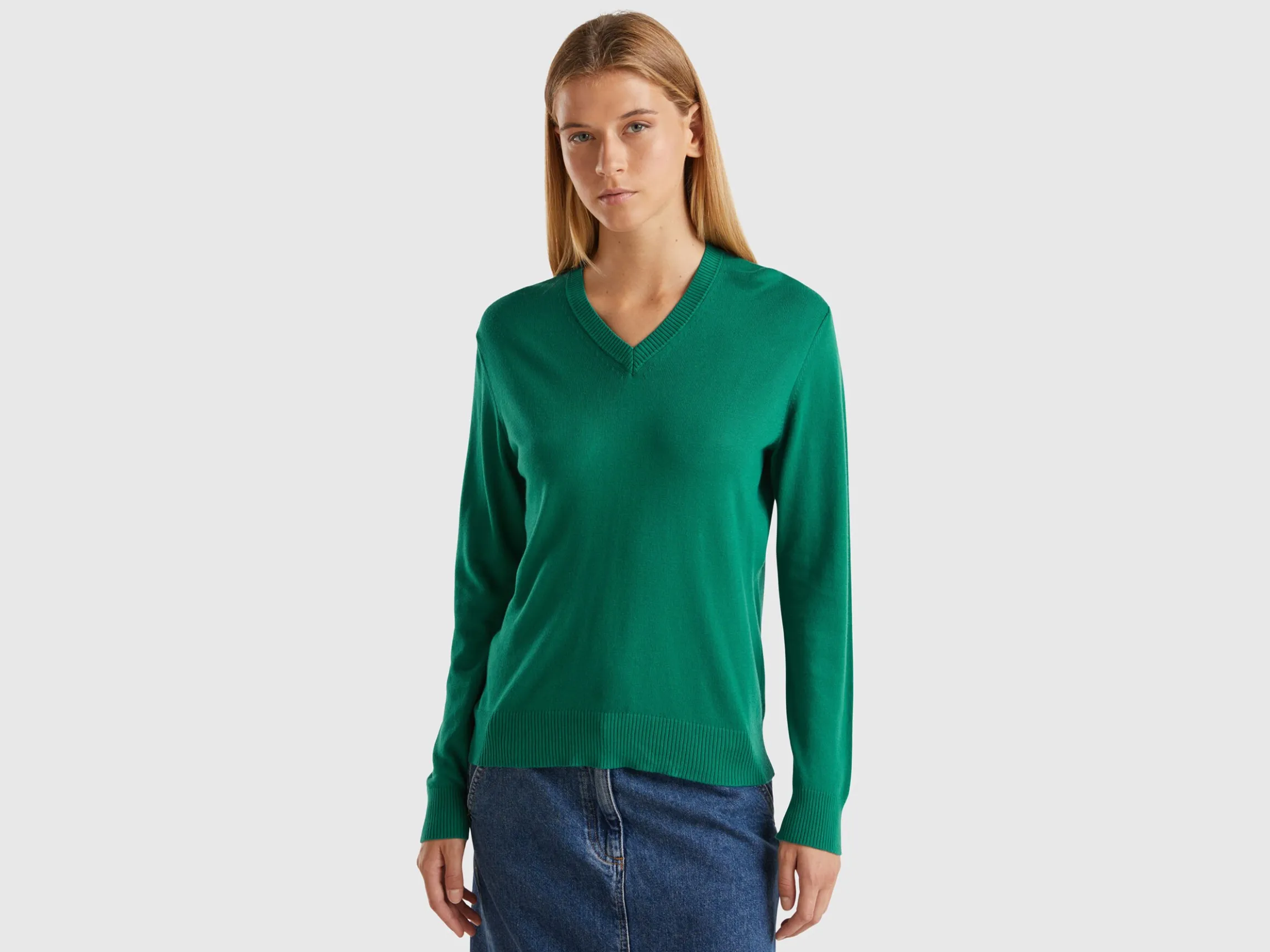 V-neck sweater in Modal® blend
