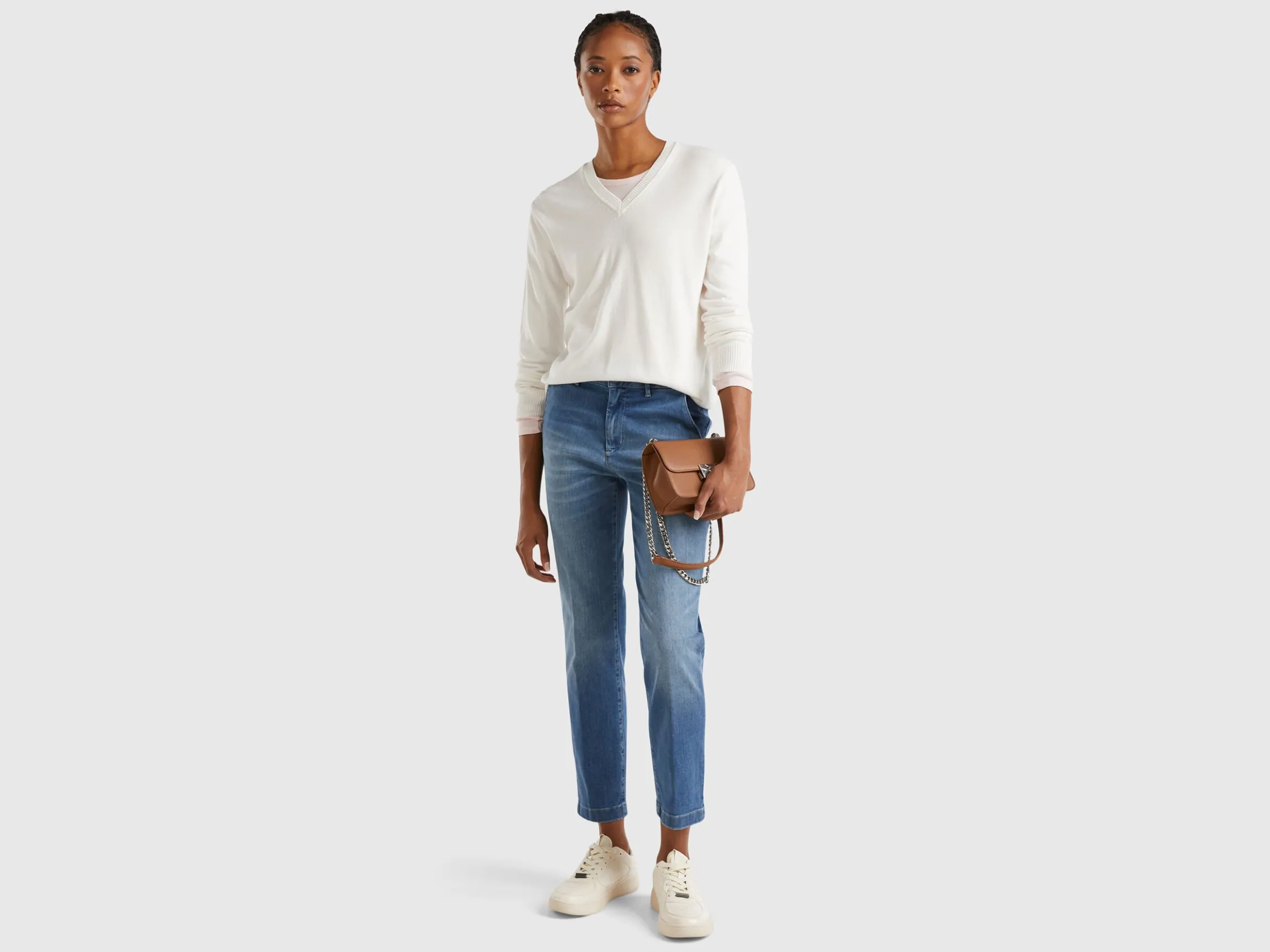 V-neck sweater in Modal® blend