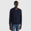 V-neck sweater in pure cotton
