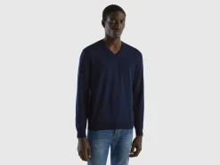 V-neck sweater in pure cotton