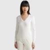 V-neck sweater in pure cotton
