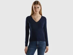 V-neck sweater in pure cotton